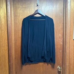 Black Open Front Cardigan